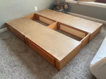 Wood Bed Frame With Drawers 78x61x10