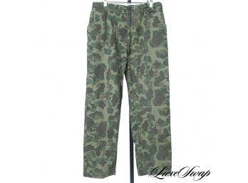 VINTAGE TED WILLIAMS MILITARY GREEN BUSH CAMOUFLAGE FATIGUE MENS TROUSERS