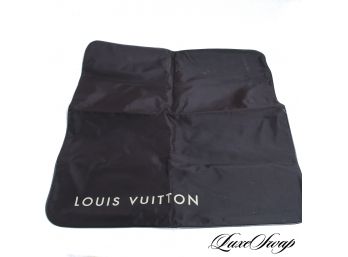 AUTHENTIC LOUIS VUITTON BROWN MICROFIBER LEATHER EFFECT PIPED TRAVEL BAG