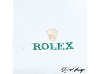 AUTHENTIC AND RARE ROLEX WHITE CANVAS SIGNATURE GREEN LINED TOTE BAG