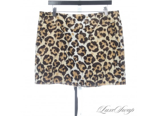 WHOA THIS IS HOT! BRAND NEW WITH TAGS $350 RECENT COACH BROWN FAUX FUR LEOPARD PRINT SKIRT 12