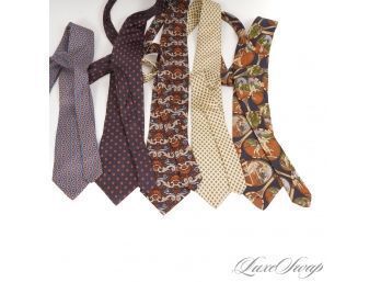 LOT OF 5 MENS SILK TIES BY POLO RALPH LAUREN, TUCCI FIRENZE, LIBERTY OF LONDON, BROOKS BROTHERS AND PIATTELLI