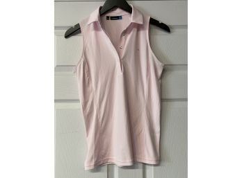 SEXY WITH A SIDE OF SPORTY! WOMENS J. LINDEBERG PINK SLEEVELESS POLO SIZE S