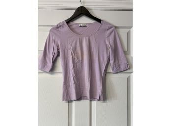 $500 LUXURY! WOMENS LORO PIANA  LAVENDER TOP MADE IN ITALY SIZE 40