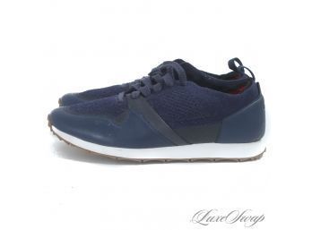 SUPER RECENT AND FANTASTIC CONDITION MENS UGG AUSTRALIA NAVY MESH AND LEATHER RUNNING SNEAKERS 10