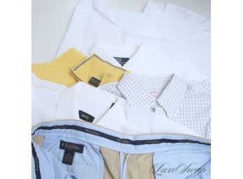 SUMMER KIT FULLY SORTED! LOT OF 5 ASSORTED FRESH MODERN MENS TOPS AND SHORTS BY RALPH LAUREN & BROOKS BROTHERS
