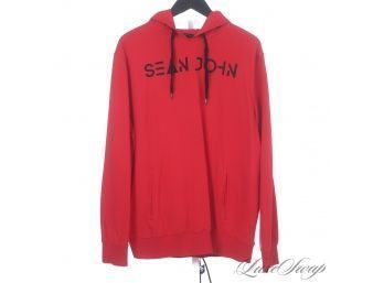 F THE JONESES JUST TRYING TO KEEP UP WITH THE COMBSES! MENS SEAN JOHN CHERRY RED LOGO HOODIE SWEATSHIRT XL