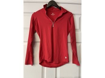 THIS IS A HOLE IN ONE! WOMENS BETTE & COURT RED QUARTER ZIP SIZE XS