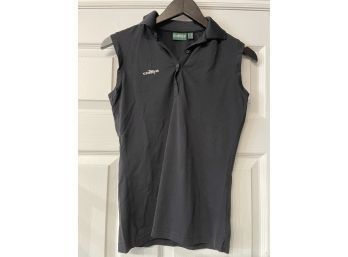 BRING THE LINKS TO AMALFI! WOMENS CHERVO SPORT DESIGNED IN ITALY BLACK SLEEVELESS POLO SIZE 42 IT