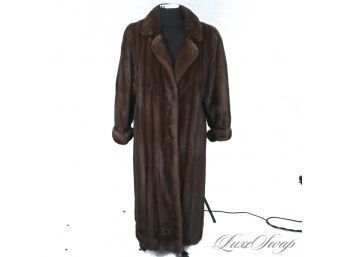 ABSOLUTELY EXTRAORDINARY BOB & HARVEY KAGEL NATURAL BROWN MINK FUR UNSTRUCTURED BELTED FLOOR LENGTH COAT