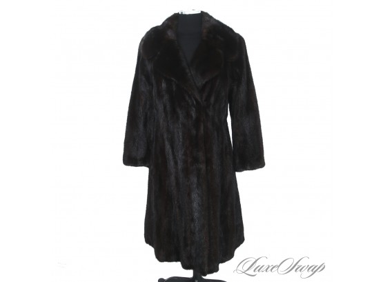 WOW! NEAR MINT AND I MEAN MINT AND EXQUISITE MAHOGANY BROWN GENUINE MINK FUR FULL LENGTH COAT
