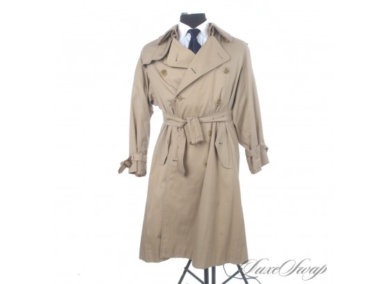 THE ONE EVERYONE WANTS! MENS BURBERRY MADE IN ENGLAND 3 PIECE (!) CLASSIC BELTED TARTAN NOVA TRENCH COAT 40 R