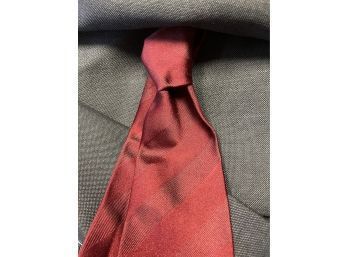 RICH LIKE THE WINE! MENS COACH MADE IN ITALY BURGUNDY STRIPE TIE