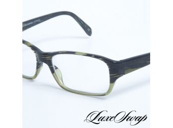 OLIVER PEOPLES MADE IN ITALY BLACK HORN EFFECT GREEN TRANSLUCENT GLASSES