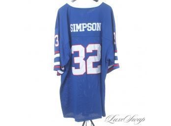 IF IT DOESNT FIT.... YOU MUST ACQUIT! MITCHELL & NESS O.J. SIMPSON BUFFALO BILLS BLUE #32 FOOTBALL JERSEY 60