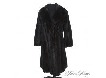WOW! NEAR MINT AND I MEAN MINT AND EXQUISITE MAHOGANY BROWN GENUINE MINK FUR FULL LENGTH COAT