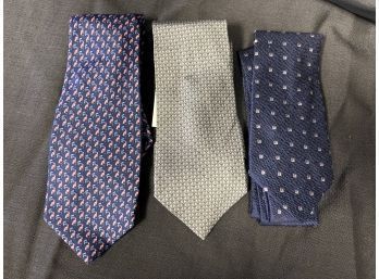 LOT OF 3 MENS THOMAS PINK MADE IN ENGLAND PRINTED & KNIT SILK TIES