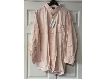 GUYS YOU WANT THIS!! MENS BNWT LAND'S END PINK  PINPOINT OXFORD BUTTON DOWN SHIRT SIZE 18 1/2 34