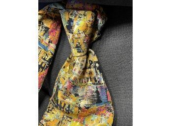 A MONET ON YOUR NECK!! BRIONI MADE IN ITALY RAINBOW SPLATTER JACQUARD MULTI PRINT SILK TIE