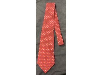 ALL YOU NEED IS A HARE!! SALVATORE FERRAGAMO WHIMSICAL TURTLE ON RED BACKDROP TIE
