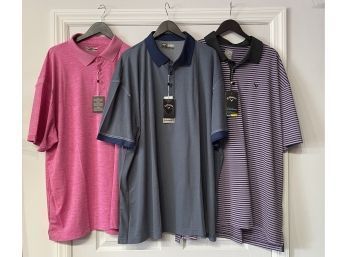THESE WONT BE GOING AWAY! LOT OF 3 MENS CALLAWAY POLO SHIRTS SIZE 3X