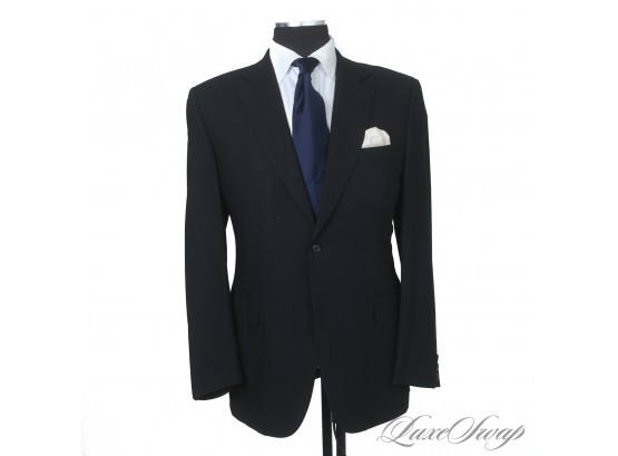 $2000 MOST RECENT CANALI SILVER LABEL 1934 MENS SOLID BLACK EASY JACKET W/ 2 BUTTONS 2 VENTS SIZE 52 R / 42 R