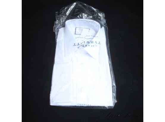 BRAND NEW SEALED IN PACKAGE MENS MODERN CHARLES TYRWHITT WHITE SPREAD COLLAR DRESS SHIRT 16.5 / 35
