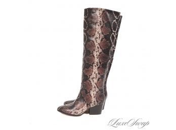 UH WHATTTT! BRAND NEW WITHOUT BOX VINCE CAMUTO MAUVE MULTI PYTHON SNAKESKIN PRINT KNEE HIGH BOOTS 9 WOWWWW