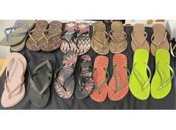 WHOLE SUMMER SORTED : MASSIVE LOT OF 10 WOMENS HAVAIANAS FLIP FLOPS SIZE 35/36