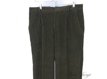 $400  MENS DOLCE & GABBANA MADE IN ITALY OLIVE GREEN WIDE WALE CORDUROY PANTS 52 (EU)