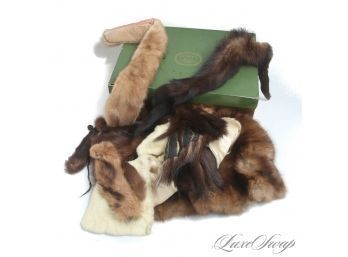 ONE LARGE BOX FILLED WITH GENUINE FUR PIECES AND PARTS, MOSTLY MINK