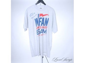LONG ISLAND DONT LET ME DOWN! VINTAGE WFAN 66 AM RADIO TEE SHIRT AUTOGRAPHED BY THE METS BUD HARRELSON XL
