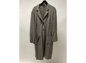 HARD TO FIND SIZE : LAFAYETTE 148 PURE WOOL UNLINED KNIT BELTED LONG COAT SIZE 2X
