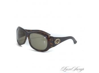 AUTHENTIC GUCCI MADE IN ITALY BROWN TORTOISE GG 2966/S OVERSIZED DIVA SUNGLASSES