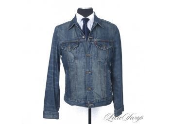 MOST ICONIC AND RECENT LEVIS LEVI STRAUSS MENS DISTRESSED WASHED DENIM JEAN JACKET M