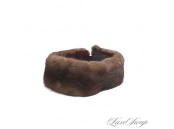 A WONDERFULLY DECADENT AND SUPERB CONDITION GENUINE MINK FUR ADJUSTABLE LENGTH HEAD BAND