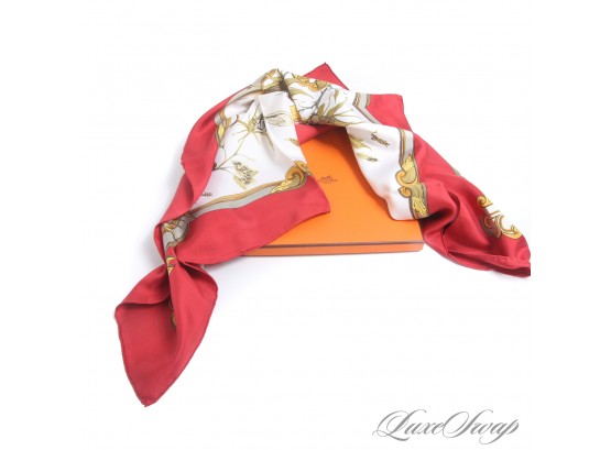 #3 WITH ORIGINAL BOX! AUTHENTIC HERMES MADE IN FRANCE 'INGRID' UN-PRESSED ROLLED HEM SILK SCARF