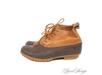PREPPY ESSENTIALS! THE GOOD STUFF - VINTAGE MENS LL BEAN MADE IN MAINE 'BEAN BOOT' IN RUBBER AND LEATHER