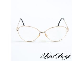 VERSACES FIRST JOB! GENNY MADE IN ITALY 56-15-130 5030 GOLD CAT EYE GLASSES
