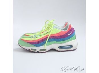 THESE ARE BADASS! NIKE ID CUSTOM MADE AIR MAX 95 NEON RAINBOW FLUORESCENT SNEAKERS WOMENS 8