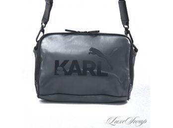 #1 LOVE KARL! KARL LAGERFELD X PUMA METALLIC SHIMMER ANTHRACITE GREY CROSSBODY BAG