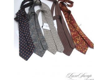 SUPERB LOT OF 5 VERY EXPENSIVE MENS SILK TIES BY BRIONI, FENDI, GIVENCHY, AND VERSACE