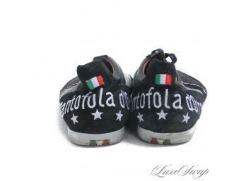 MODERN MENS PANTAFOLA D'ORO ITALY BLACK SUEDE AND LEATHER STAR ITALIAN FLAG SNEAKERS 11