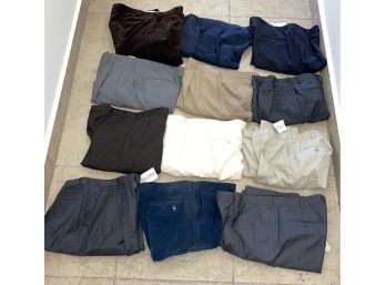 HALF YOUR MONTH SORTED!!! MASSIVE MENS LOT OF 12 PANTS ZEGNA, BROOKS BROTHERS, LRL, ORVIS SIZE 36-40