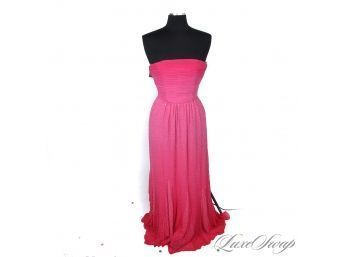 GOOD LORD THIS IS AMAZING! NEAR MINT ALICE & OLIVIA SHOCKING PINK CRYSTAL EMBROIDERED GOWN DRESS