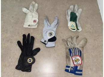 GLOVE UP YOUR HANDICAP!! AWESOME LOT OF 5 LEATHER GOLFING GOLF GLOVES FROM FOOTJOY AND OTHERS