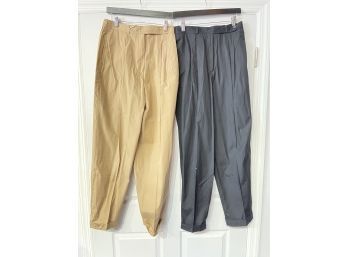 UTILITARIAN LUXE!! WOMENS LOT OF 2 BRAND NEW WITH TAGS TALBOTS BLACK & KHAKI PANTS SIZE 12