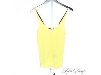 THEY WONT MISS YOU COMING! NEAR MINT TIBI NEW YORK HOT CHARTREUSE HIGHLIGHTER YELLOW CREPE TANK TOP 0