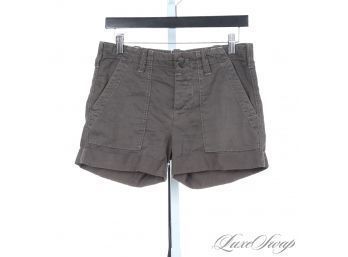 LOT OF 2 FRESH AND MODERN VINCE DARK GREEN AND KHAKI SELF CUFFED UNLINED SHORTS 25