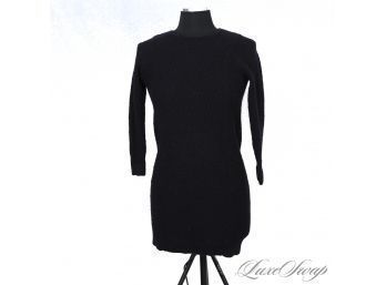 NEAR MINT AND RECENT COS COLLECTION OF STYLE DEEP SAPPHIRE NAVY BOUCLE KNIT LONG SLEEVE SWEATER DRESS XS